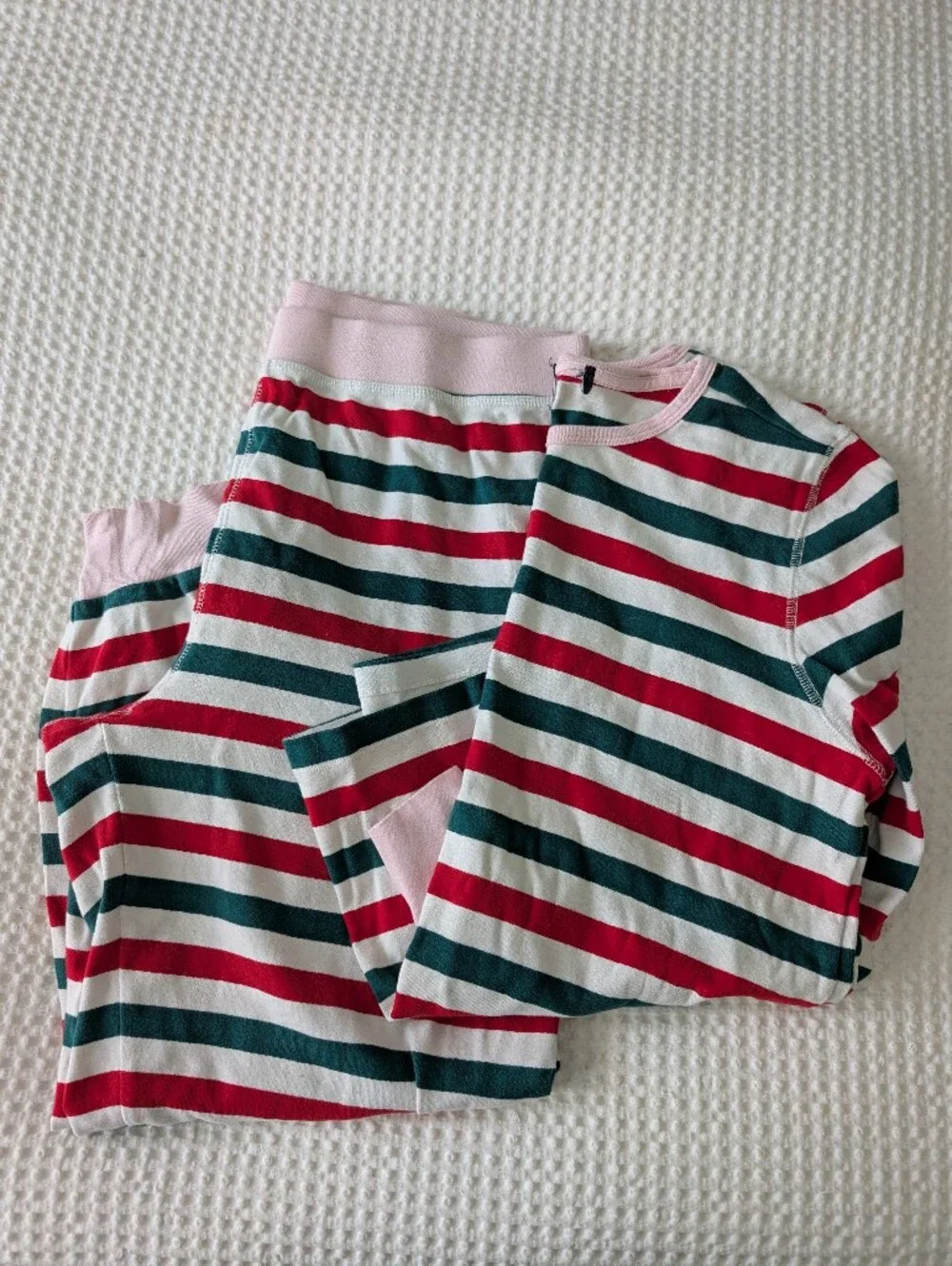 J. Crew Striped Pink, Red, Green Pajama Set